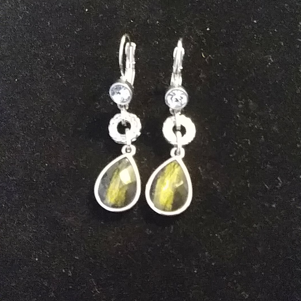 Lia Sophia Emerald Teardrop Earrings